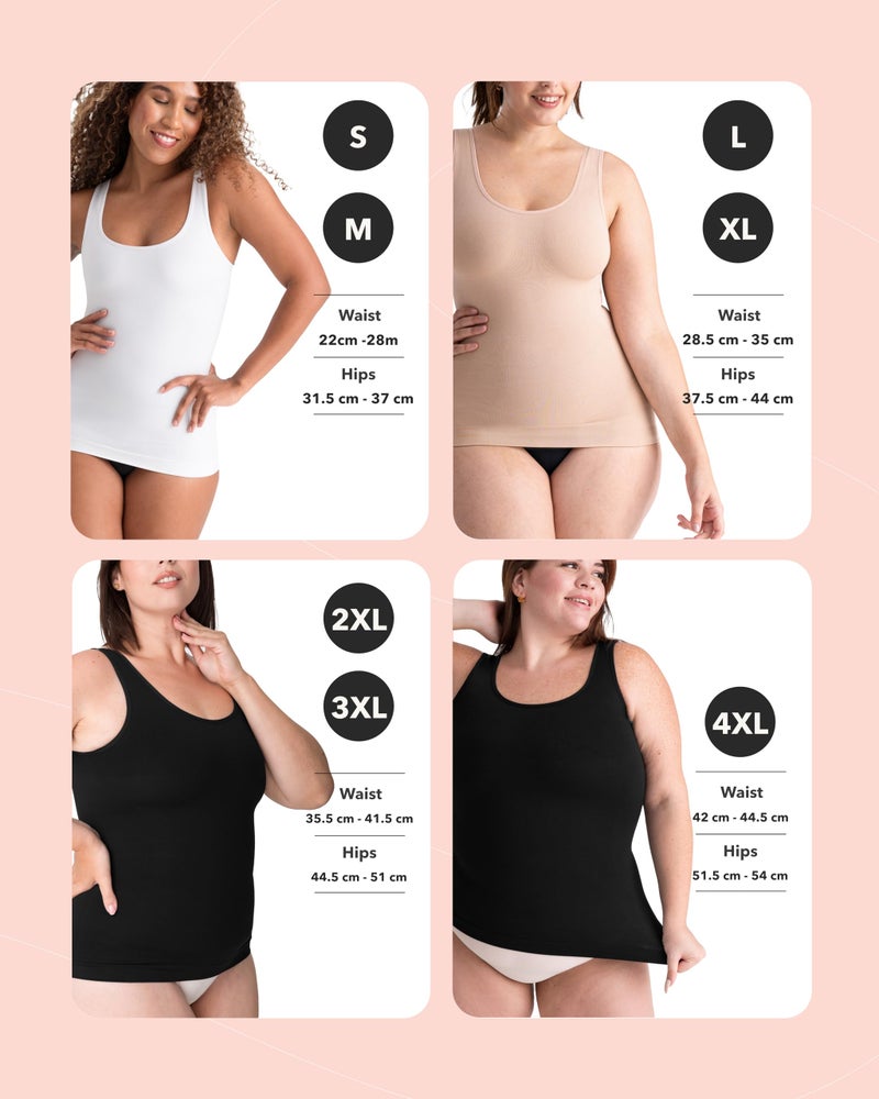 SHAPERMINT Compression Tank Cami - Tummy and Waist Control Body Shapewear Camisole for Women Nude - Image 4